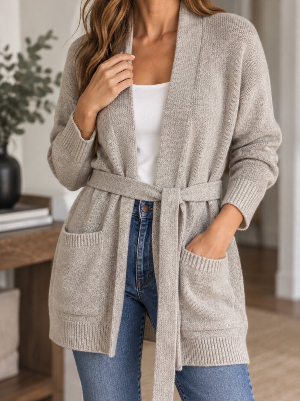 Forever 21 Belted Long Cardigan SMALL